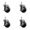 Service Caster 4 High Temp Glass Filled Nylon 7/16'' Grip Ring Stem Caster Set Brake, 4PK SCC-GR20S414-GFNSHT-TLB-716138-4 - alternate 1
